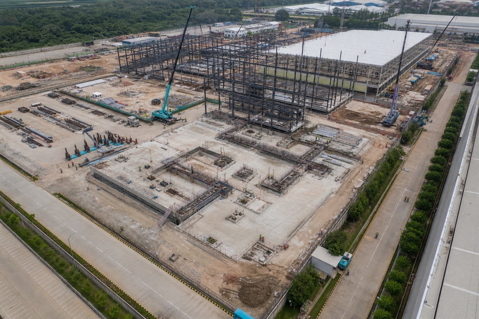 Pemantauan progres konstruksi kawasan industri